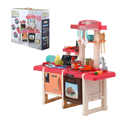 Keezi Kids Kitchen Pretend Play Set Cooking Sound Steam Light Function - Image 4