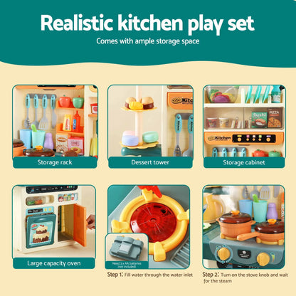 Keezi 2 Piece Kids Pretend Kitchen and Washing Playset Sink Toys  - Image 5
