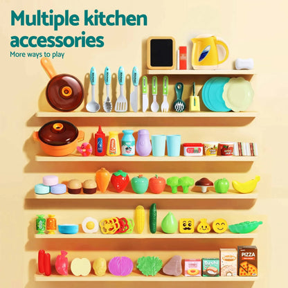 Keezi 2 Piece Kids Pretend Kitchen Playset Water Toys Fishing Game Food Play - Image 8