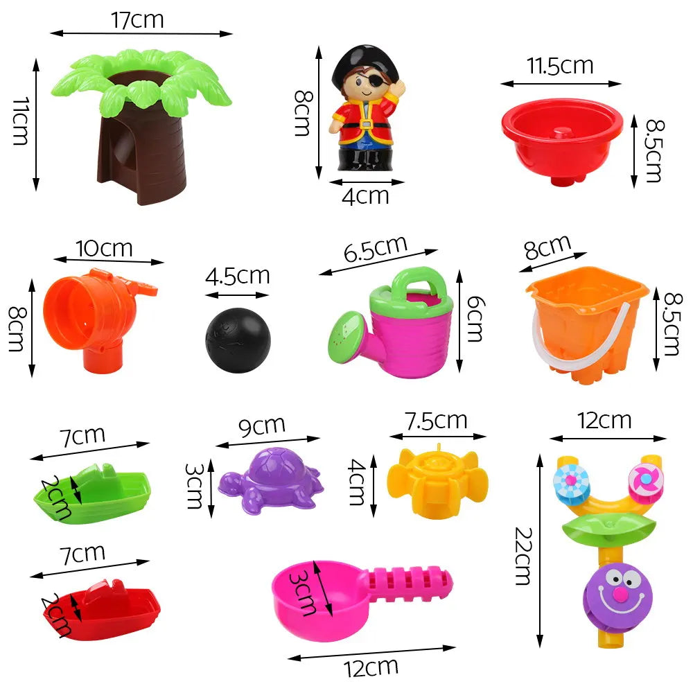 Keezi Kids Sandpit Pretend Play Set Sand Water Table Outdoor Beach Toy Children - Image 3
