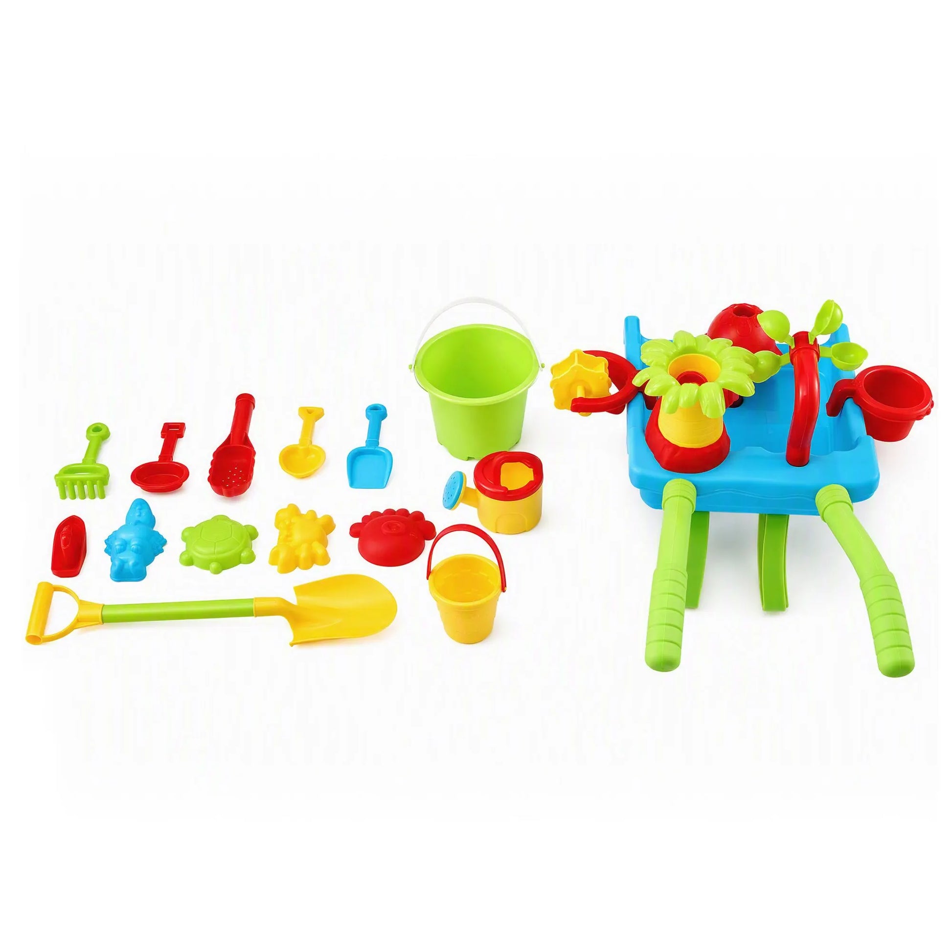 Keezi Kids Sandpit Beach Toys Set Wheelbarrow Shovels Animal Molds Sand Play - Image 3