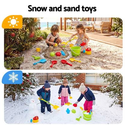 Keezi Kids Sandpit Beach Toys Set Wheelbarrow Shovels Animal Molds Sand Play - Image 5