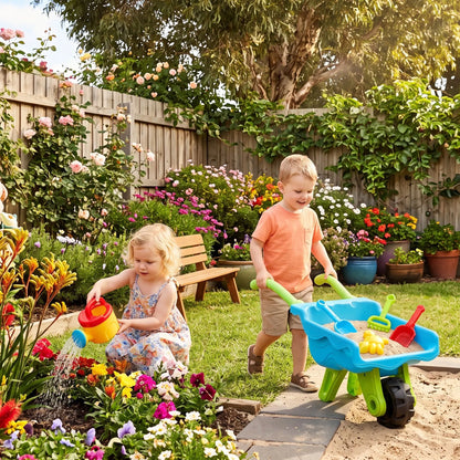 Keezi Kids Sandpit Beach Toys Set Wheelbarrow Shovels Animal Molds Sand Play - Image 6