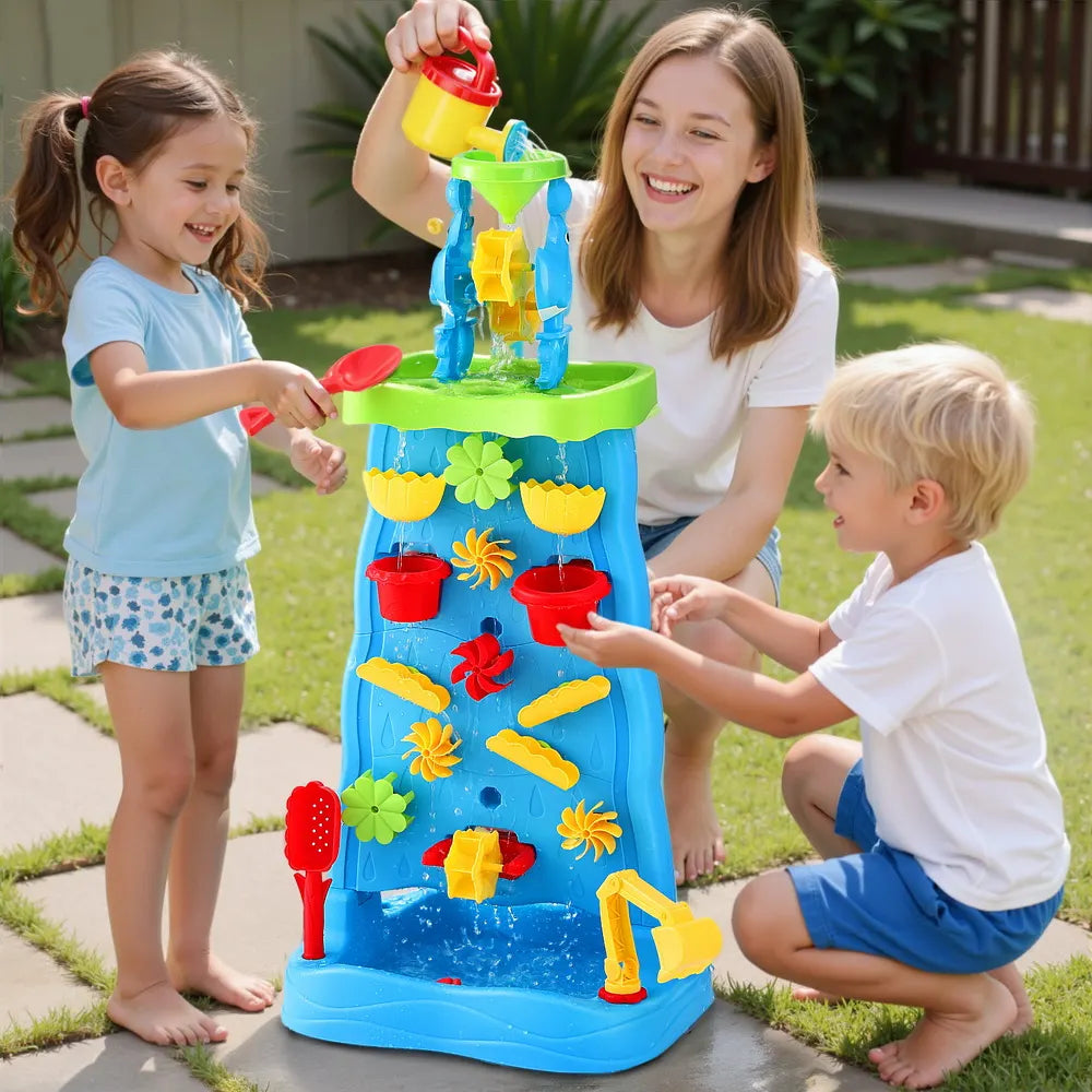 Keezi Kids Sand and Water Table Waterfall Wall Sandpit Toys Beach Shovel - Image 7