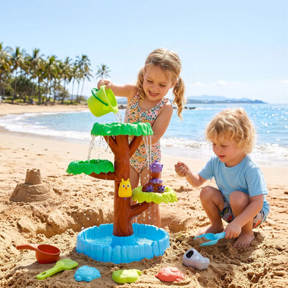 Keezi 62cm Tree Water Table Kids Sandpit Toys Set with Shovels Molds for Sand Play