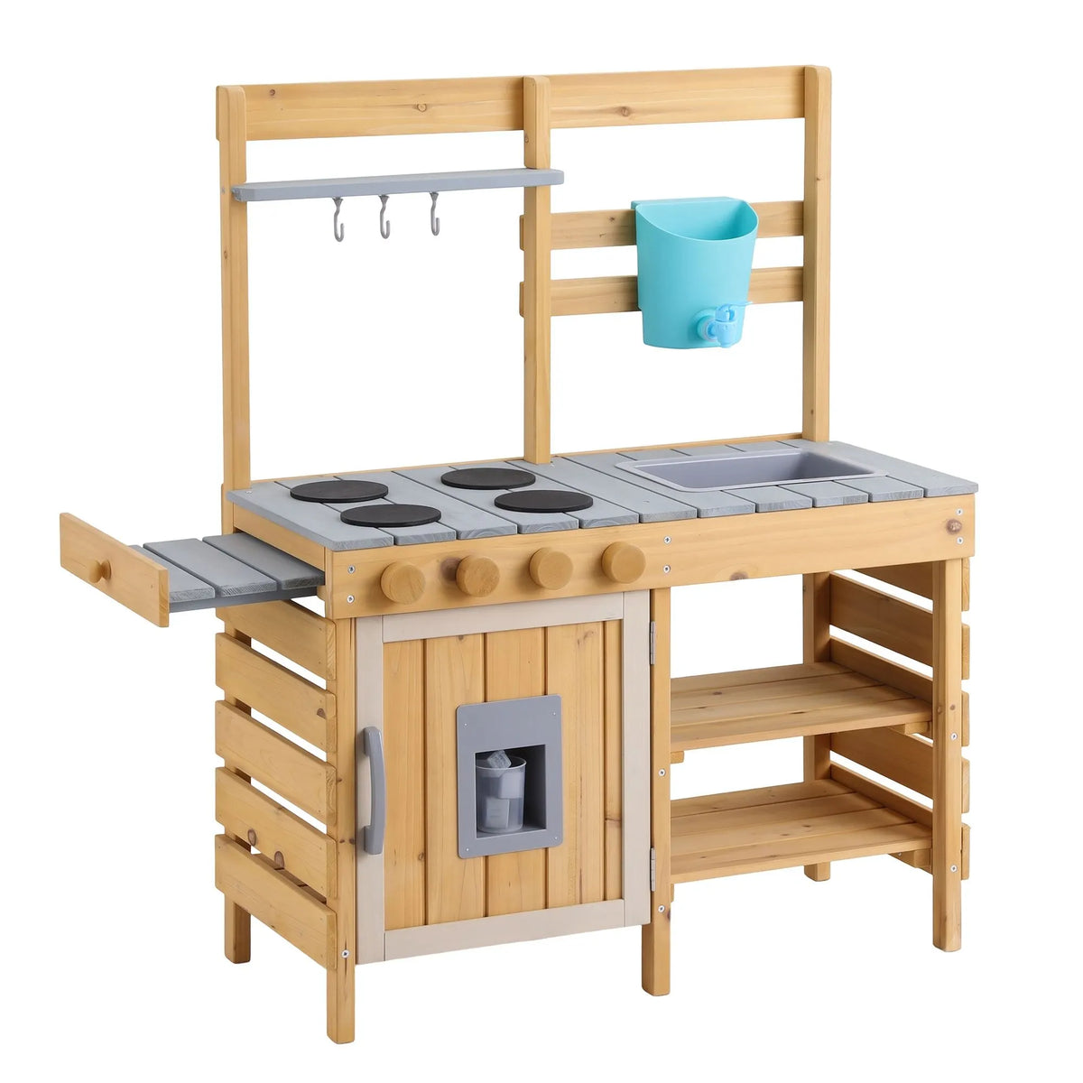 Keezi Kids Kitchen Playset Wooden Play Kitchen Mud Kitchen Toy Kitchen 95cm Tall - Image 9