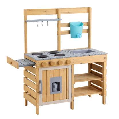 Keezi Kids Kitchen Playset Wooden Play Kitchen Mud Kitchen Toy Kitchen 95cm Tall - Image 9