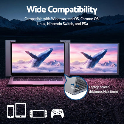 Devanti Portable Monitor Laptop Screen Extender Dual Display 1080P IPS USB C - Image 5