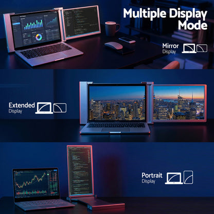 Devanti Portable Monitor Laptop Screen Extender Dual Display 1080P IPS USB C - Image 6
