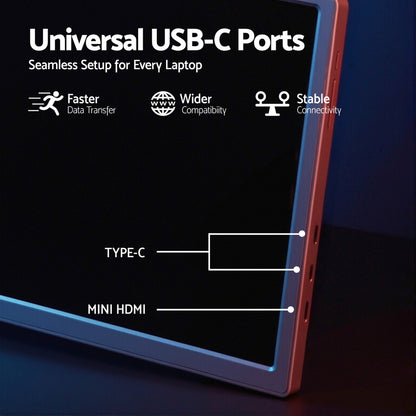 Devanti Portable Monitor Laptop Screen Extender Dual Display 1080P IPS USB C - Image 8
