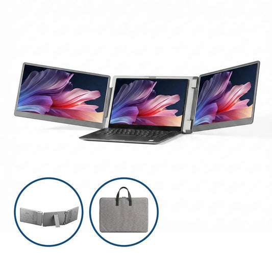 Devanti 14 Inch Portable Monitor Laptop Screen Extender Triple Display