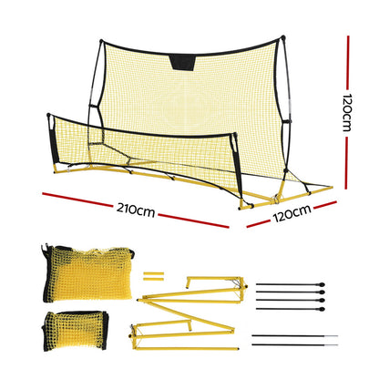 Everfit 2.1m Football Soccer Net Portable Goal Net Rebounder Sports Training Yellow - Image 2