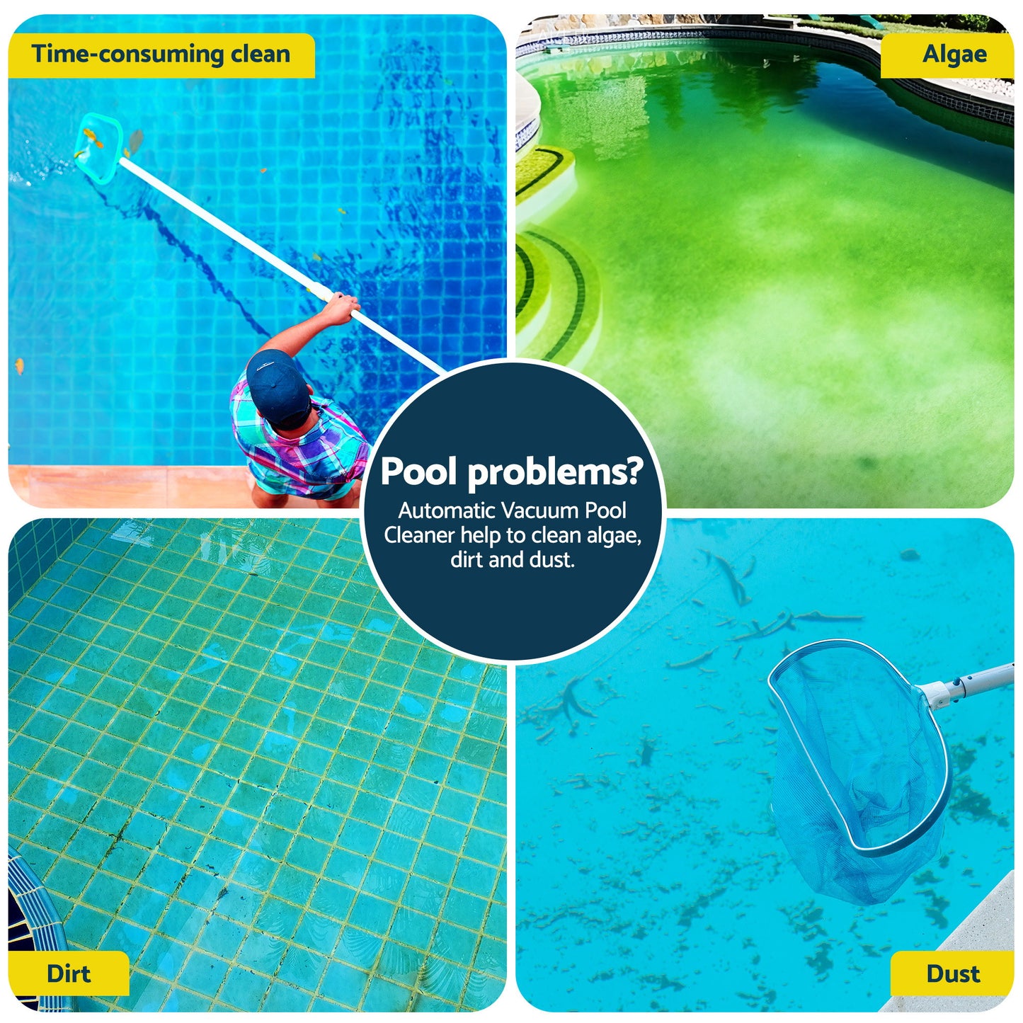 Aqua Buddy Vacuum Pool Cleaner Automatic Swimming Pool Floor Climb Wall Grey - Image 4