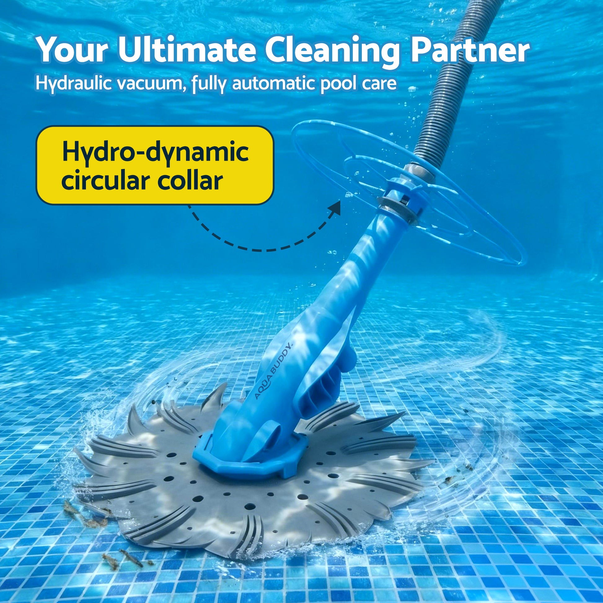 Aqua Buddy Vacuum Pool Cleaner Automatic Swimming Pool Floor Climb Wall Grey - Image 5
