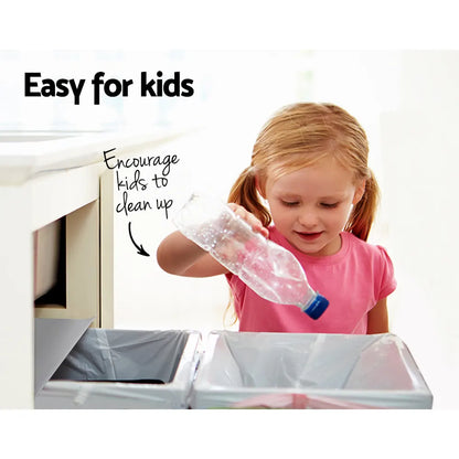 Cefito Pull Out Bin Kitchen Double Basket 2X15L Grey - Image 4