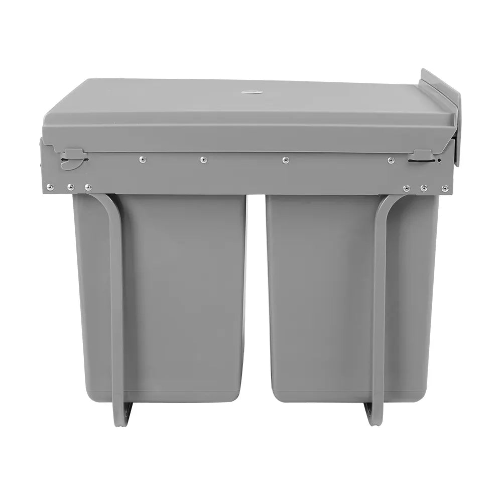 Cefito Pull Out Bin Kitchen Double Basket 2X20L Grey - Image 3
