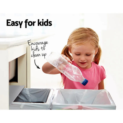 Cefito Pull Out Bin Kitchen Double Basket 2X20L Grey - Image 5