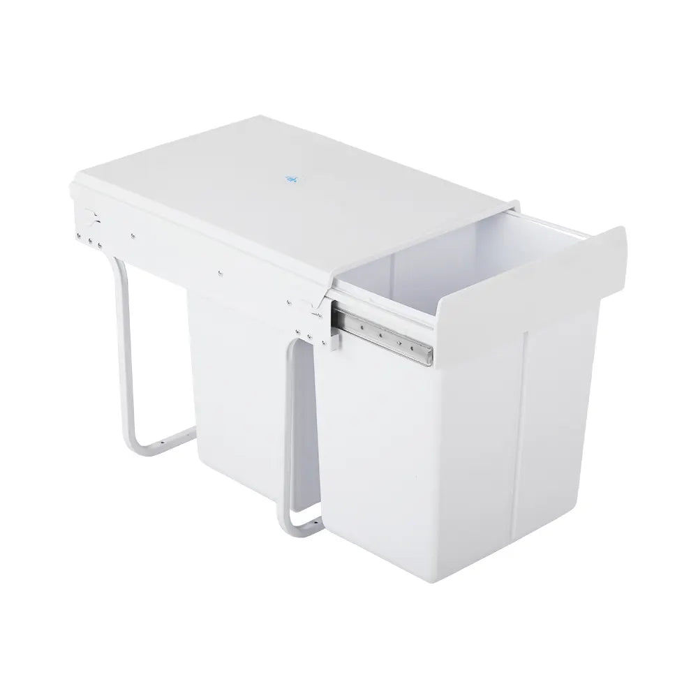 Cefito Pull Out Bin Kitchen Double Basket 2X20L White - Image 4