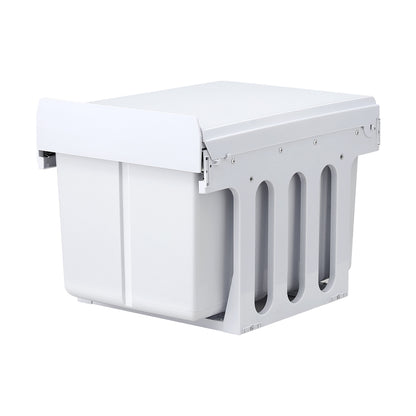Cefito Pull Out Bin Kitchen Triple Slide Garbage Rubbish Bins Basket White 31L - Image 3