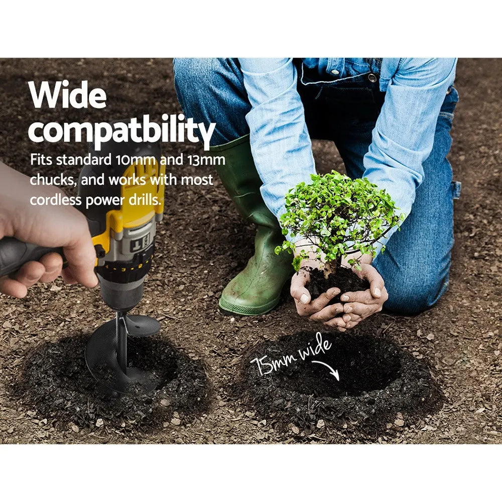 GIANTZ Power Garden Auger Small Earth Planter 75 X 600MM Black - Image 7