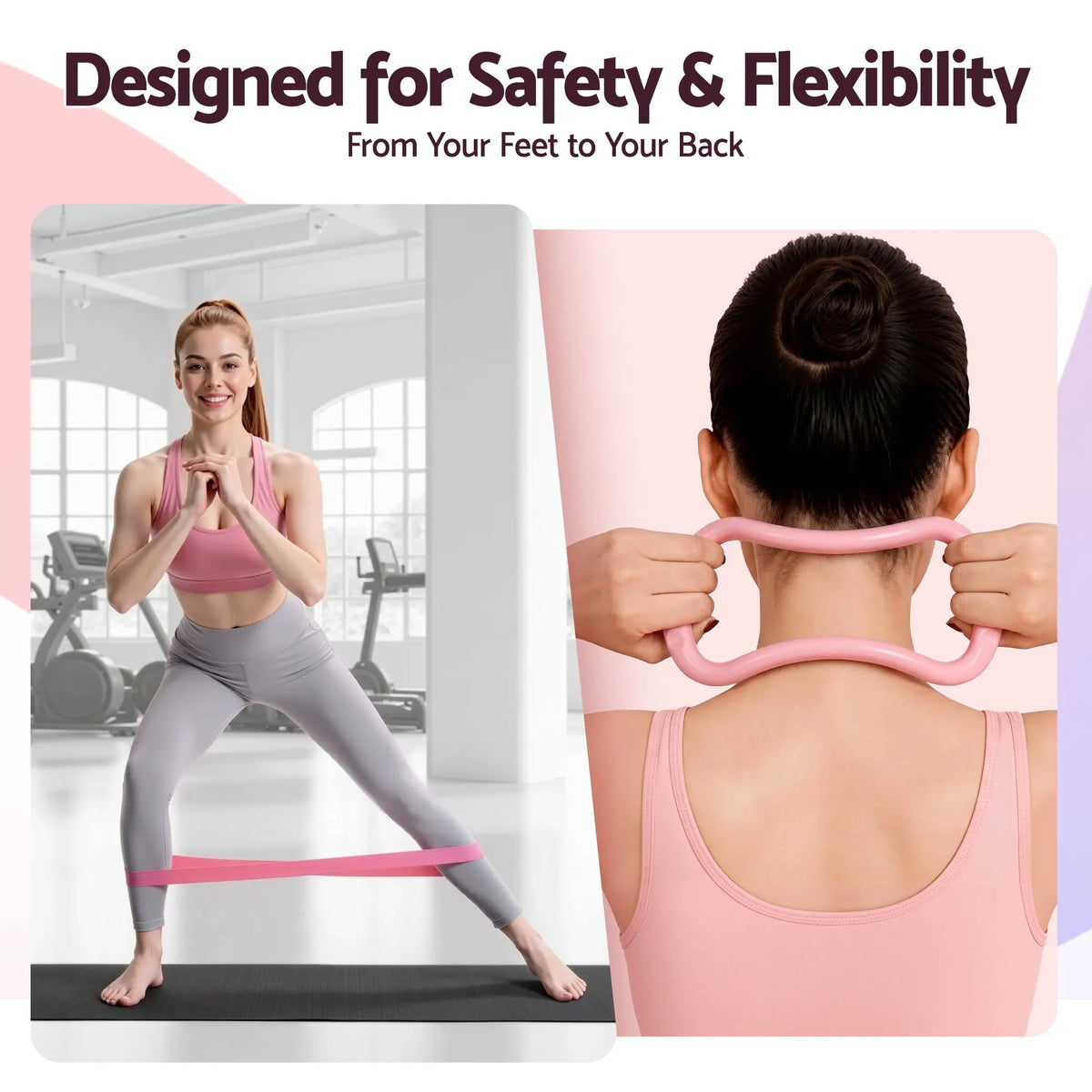 Everfit Pilates Ring Set for Women, 15pcs Home Workout Pilates Equipment with Ring, Ball, Yoga Socks, D-Ring etc. Pilates Starter Kit for Strength, Toning and Flexibility Pink - Image 8