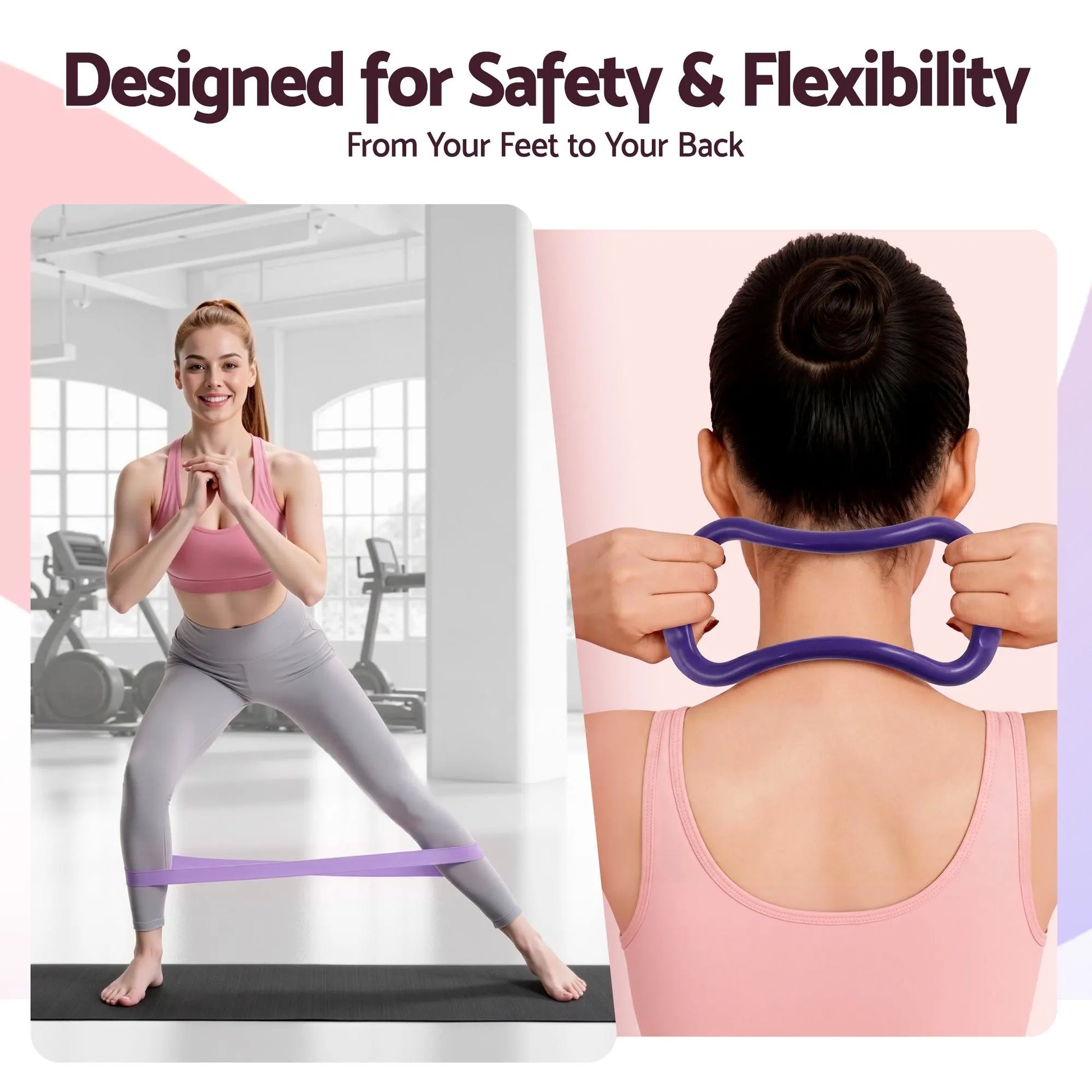 Everfit Pilates Ring Set for Women, 15pcs Home Workout Pilates Equipment with Ring, Ball, Yoga Socks, D-Ring etc. Pilates Starter Kit for Strength, Toning and Flexibility Purple - Image 8