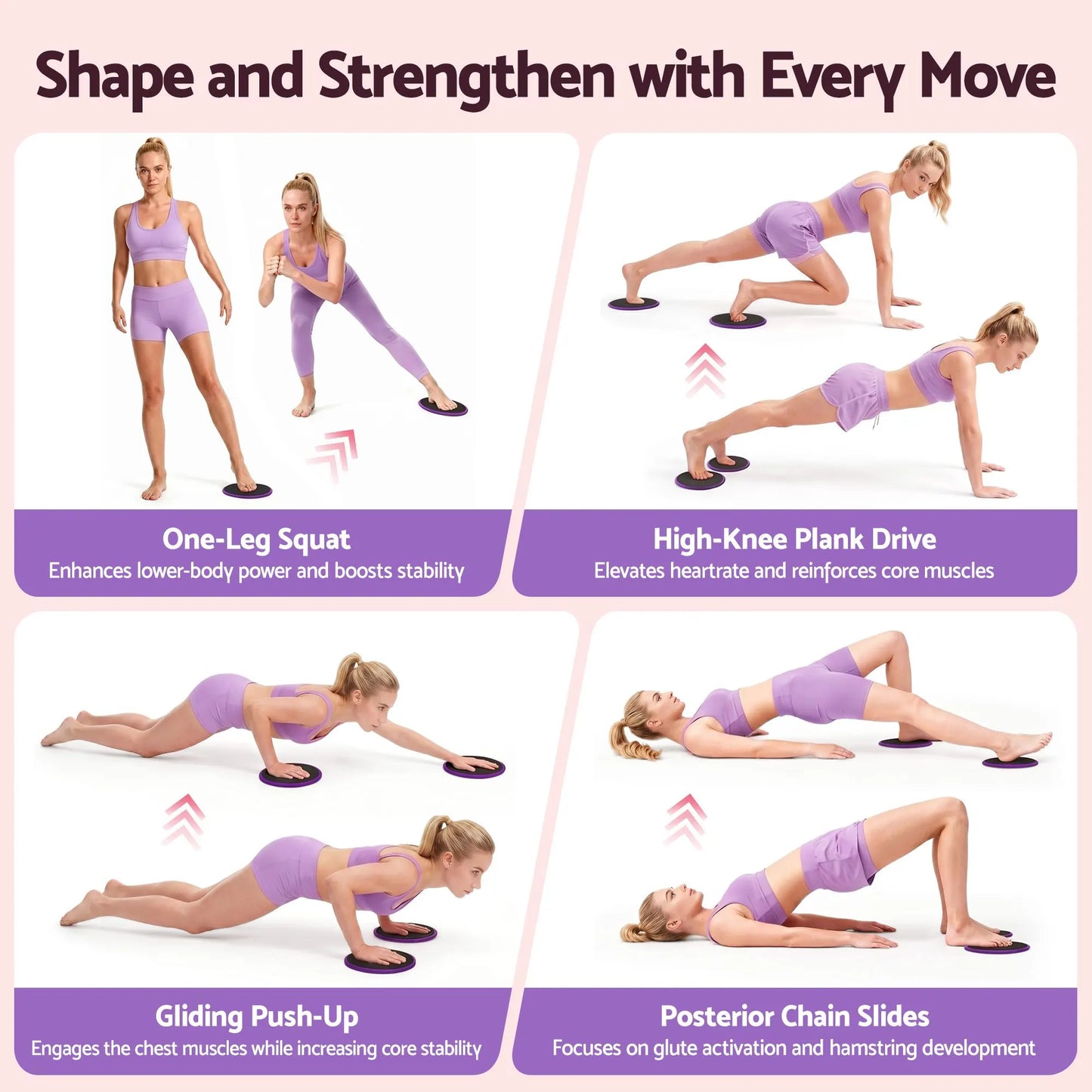 Everfit Pilates Ring Set for Women, 15pcs Home Workout Pilates Equipment with Ring, Ball, Yoga Socks, D-Ring etc. Pilates Starter Kit for Strength, Toning and Flexibility Purple - Image 9