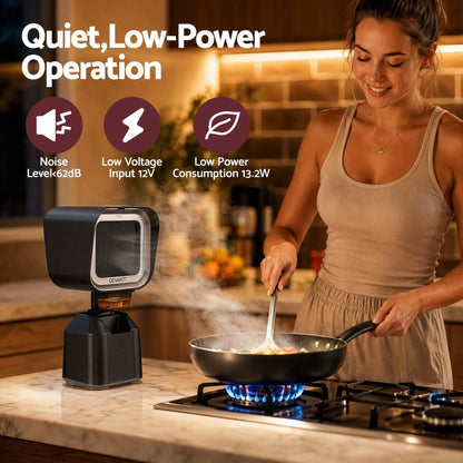 Devanti Portable Range Hood Desktop Exhaust Fan Adjustable Dual Filters Black - Image 7
