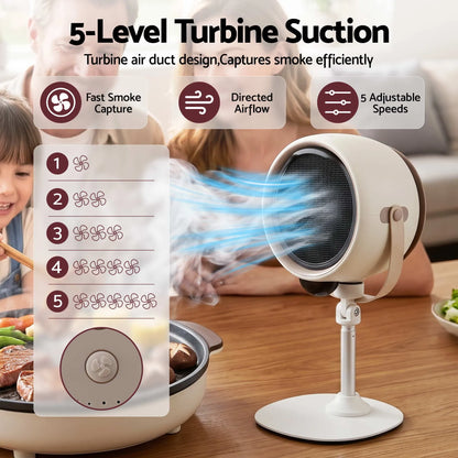 Devanti Portable Range Hood 5-Speed Rechargeable Desktop Extractor Fan BBQ - Image 4