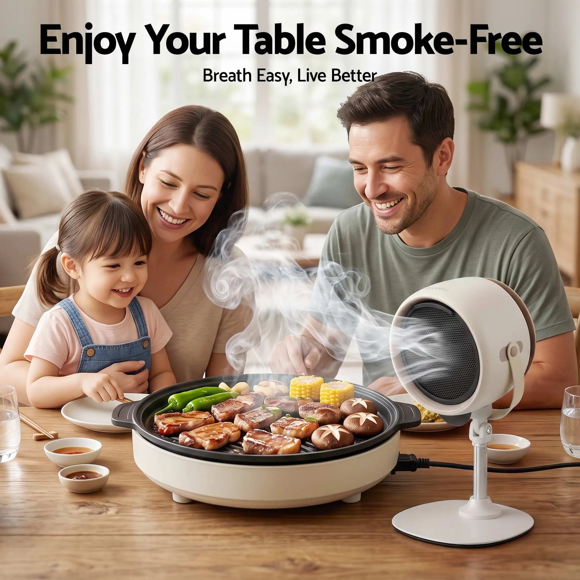 Devanti Portable Range Hood 5-Speed Rechargeable Desktop Extractor Fan BBQ - Image 9