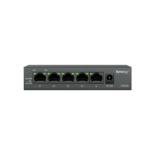 Synology PS500 5-Port Unmanaged Gigabit PoE+ Switch - Network - Switches
