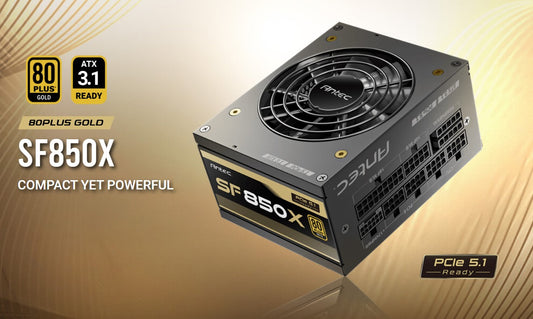 Antec SFX 850w 80+ Gold, Fully-Modular, ATX 3.1, PCI-E 5.1, 92mm Silent Fan, Japanese Caps, Zero...