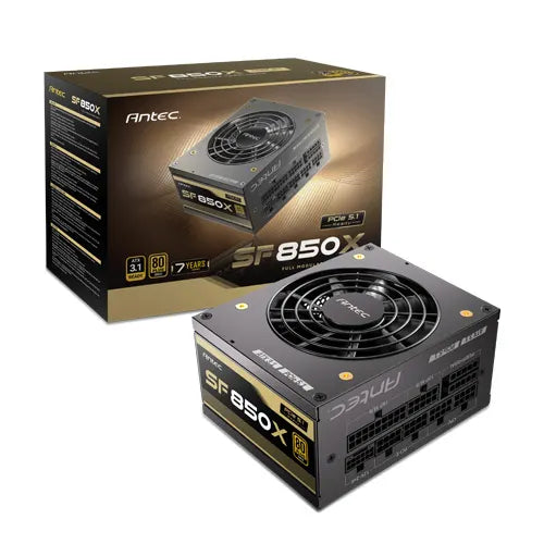 Antec SFX 850w 80+ Gold, Fully-Modular, ATX 3.1, PCI-E 5.1, 92mm Silent Fan, Japanese Caps, Zero...