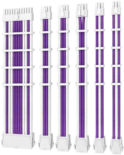 Antec PSU -  Sleeved Extension Cable Kit V2 - Purple / White. 24PIN ATX, 4+4 EPS, 8PIN PCI-E, 6PI...