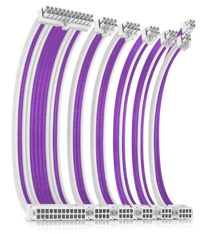Antec PSU -  Sleeved Extension Cable Kit V2 - Purple / White. 24PIN ATX, 4+4 EPS, 8PIN PCI-E, 6PI... - Image 2