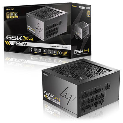 Antec GSK1200 AU, ATX 12V 3.1, 1200W, Full-Modular, 80 Plus Gold, 120mm FDB fan, 100–240V, OCP/OV...