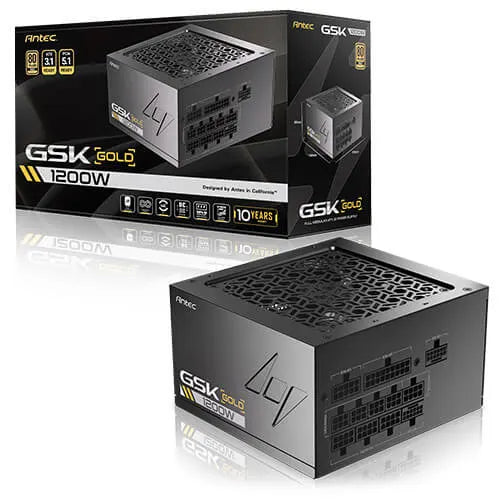 Antec GSK1200 AU, ATX 12V 3.1, 1200W, Full-Modular, 80 Plus Gold, 120mm FDB fan, 100–240V, OCP/OV...