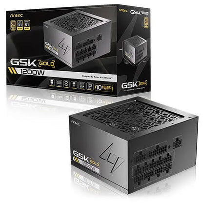 Antec GSK1200 AU, ATX 12V 3.1, 1200W, Full-Modular, 80 Plus Gold, 120mm FDB fan, 100–240V, OCP/OV...