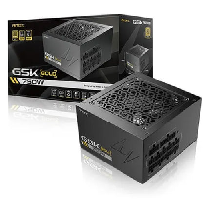 Antec GSK750 V2 80+ Gold Fully Modular, 750W, ATX 3.1, 140×150×86mm, 120mm fan, PCIE 5.1, 12VHPWR...