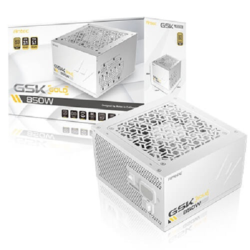 Antec GSK850 V2 WH 80+ Gold Fully Modular - WHITE, 850W, ATX 3.1, 140×150×86mm, 120mm fan, PCIE 5...