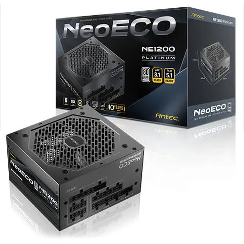 Antec NE1200P AU, 1200W, 80 PLUS Platinum, ATX 3.1, PCIe 5.1 (12V-2x6), Full Modular, Active PFC,...