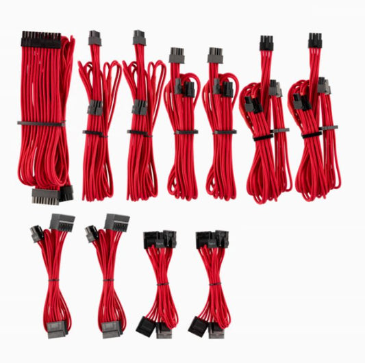 (LSFor Corsair PSU - Red Premium Individually Sleeved DC Cable Pro Kit, Type 4 (Generation 4) - P...