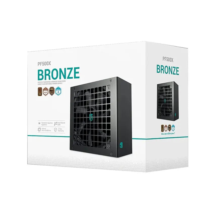 DeepCool PF500X 500W Gamer Storm 80+ Bronze/ Cybenetics ATX Power Supply 120mm Fan, Japanese  Tai...