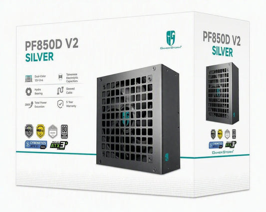 DeepCool PF850D V2 850W Gamer Storm 80+ Silver/Cybenetics Non-Modular ATX Power Supply, Taiwanese...