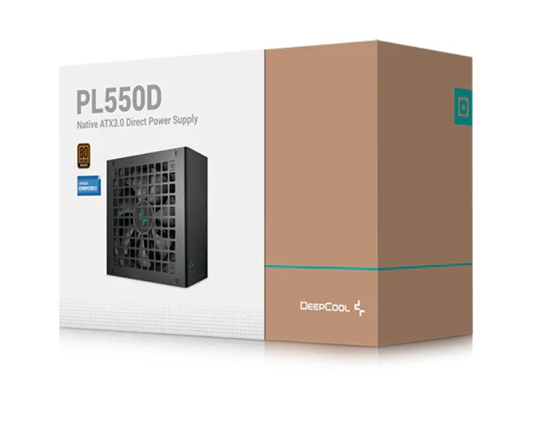 DeepCool PL550D 550W 80+ Bronze Certified Non-Modular ATX Power Supply(Direct Cable), 120mm Fan,...