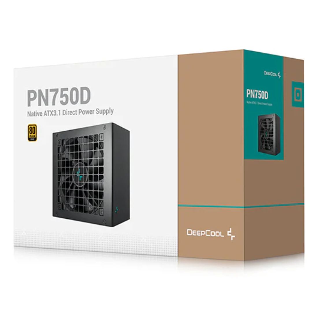 DeepCool PN750D 750W 80+ Gold Certified Non-Modular ATX Power Supply (Direct Cable), 120mm Fan, J...
