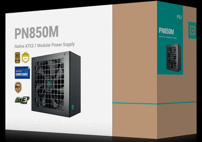DeepCool PN850M Gamer Storm 850W 80+ Gold Certified Fully Modular ATX Power Supply, 120mm Fan, Ja...