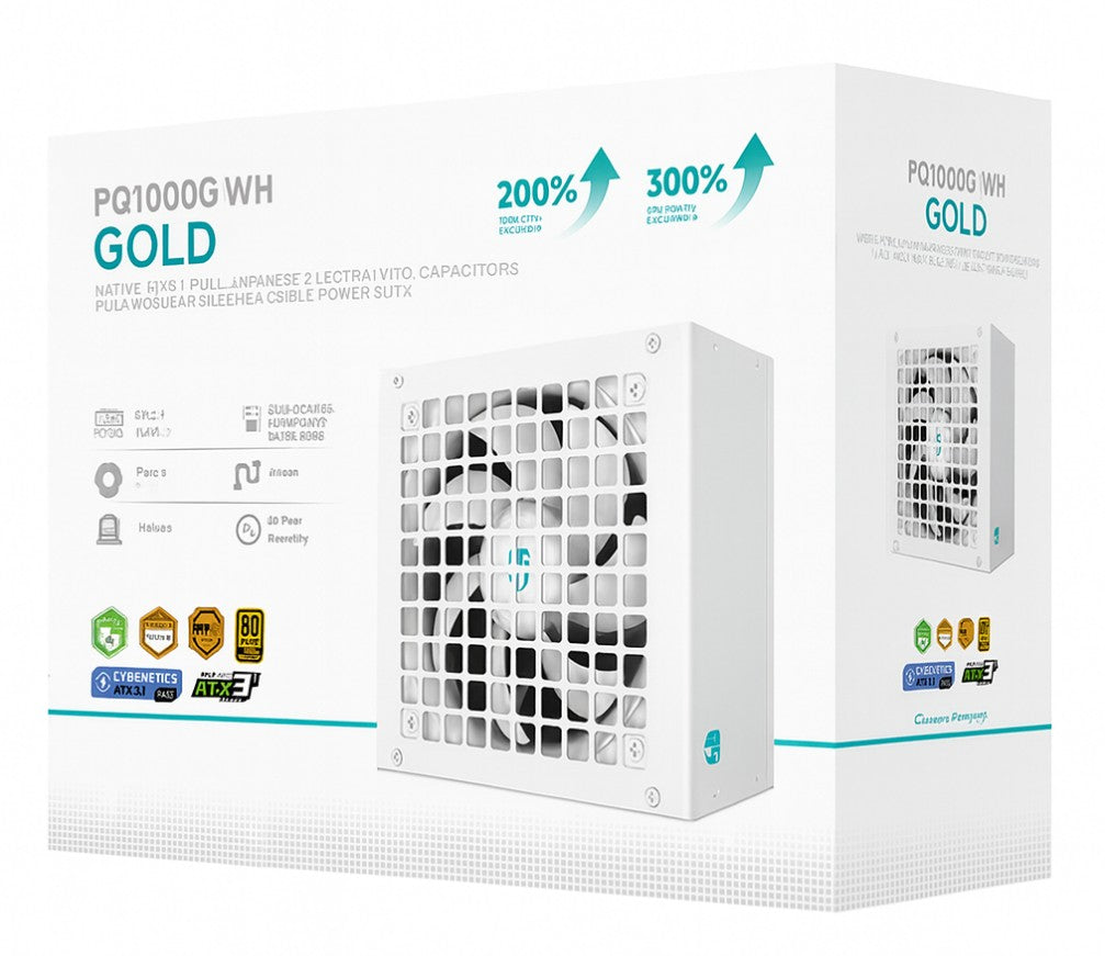 DeepCool PQ1000G WH 1000W Gamer Storm 80+ Gold/Cybenetics Fully Modular ATX Power Supply 120mm Fa...
