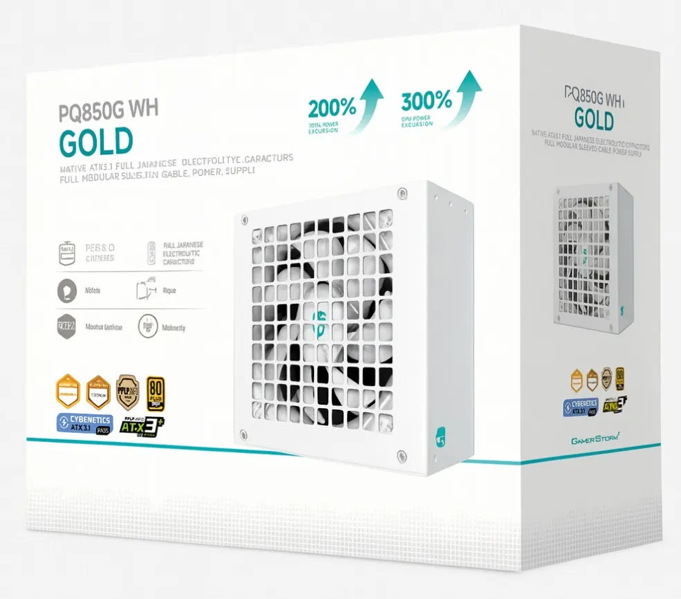 DeepCool PQ850G WH 850W Gamer Storm 80+ Gold/Cybenetics Fully Modular ATX Power Supply 120mm Fan,...