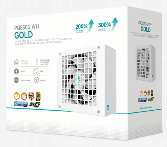 DeepCool PQ850G WH 850W Gamer Storm 80+ Gold/Cybenetics Fully Modular ATX Power Supply 120mm Fan,...